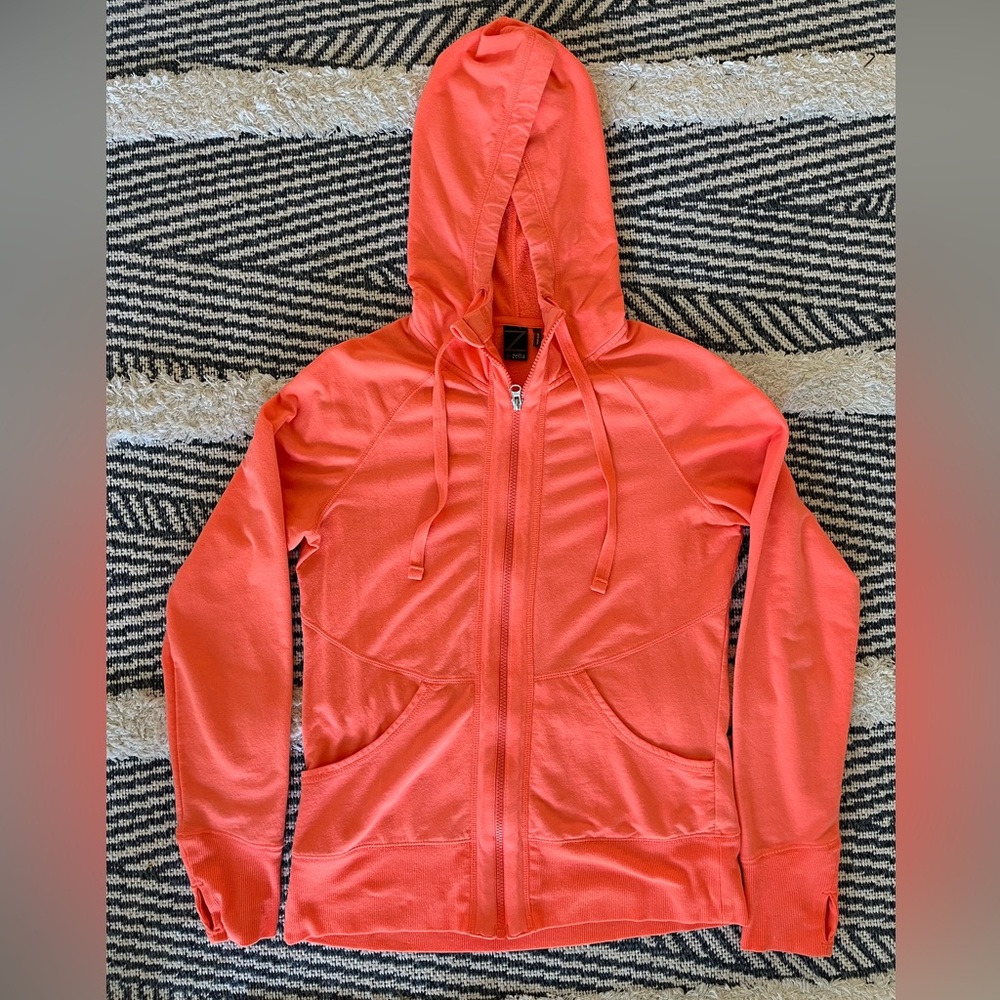 Z by Zella orange crop zip up hoodie cotton jacket sweatshirt medium